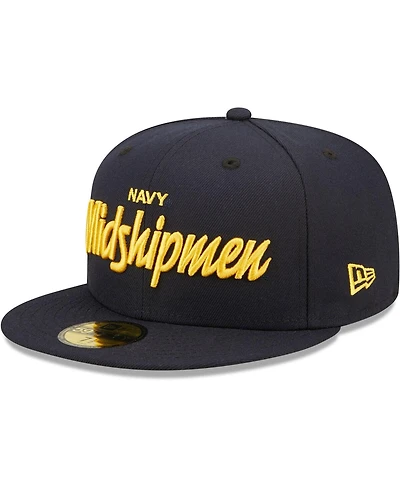 Men's New Era Navy Navy Midshipmen Griswold 59FIFTY Fitted Hat