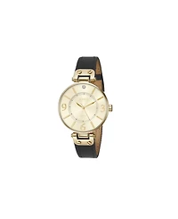 Jones New York Women's Black Silicone Strap Watch 34mm