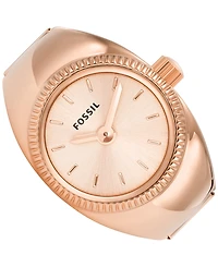 Fossil Women's Ring Watch Two-Hand Gold-Tone Stainless Steel Bracelet Watch, 15mm