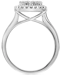 Diamond Cushion Cushion Cluster Engagement Ring (3/4 ct. t.w.) in 14k White Gold