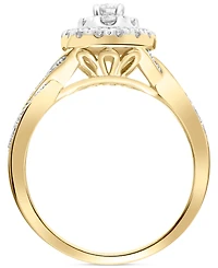 Diamond Oval Cluster Engagement Ring (1/2 ct. t.w.) in 14k Gold