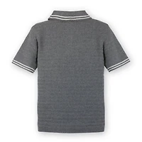 Hope & Henry Baby Boys Short Sleeve Sweater Polo with Tipping