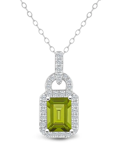Macy's Topaz (1/4 ct. t.w.) Halo Pendant Necklace Sterling Silver