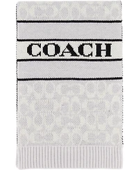 Coach Women's Signature Logo Wool-Blend Rib Knit Scarf