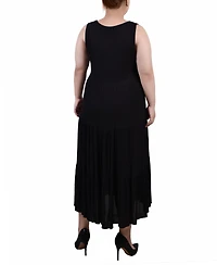 Ny Collection Plus Sleeveless Surplice Tiered Dress