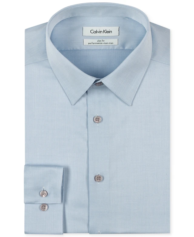 Calvin Klein Steel Men's Slim-Fit Non-Iron Herringbone Dress Shirt |  MainPlace Mall