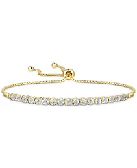 Diamond Bolo Bracelet (1/10 ct. t.w.) Sterling Silver, 14k Gold-Plated Silver or Rose