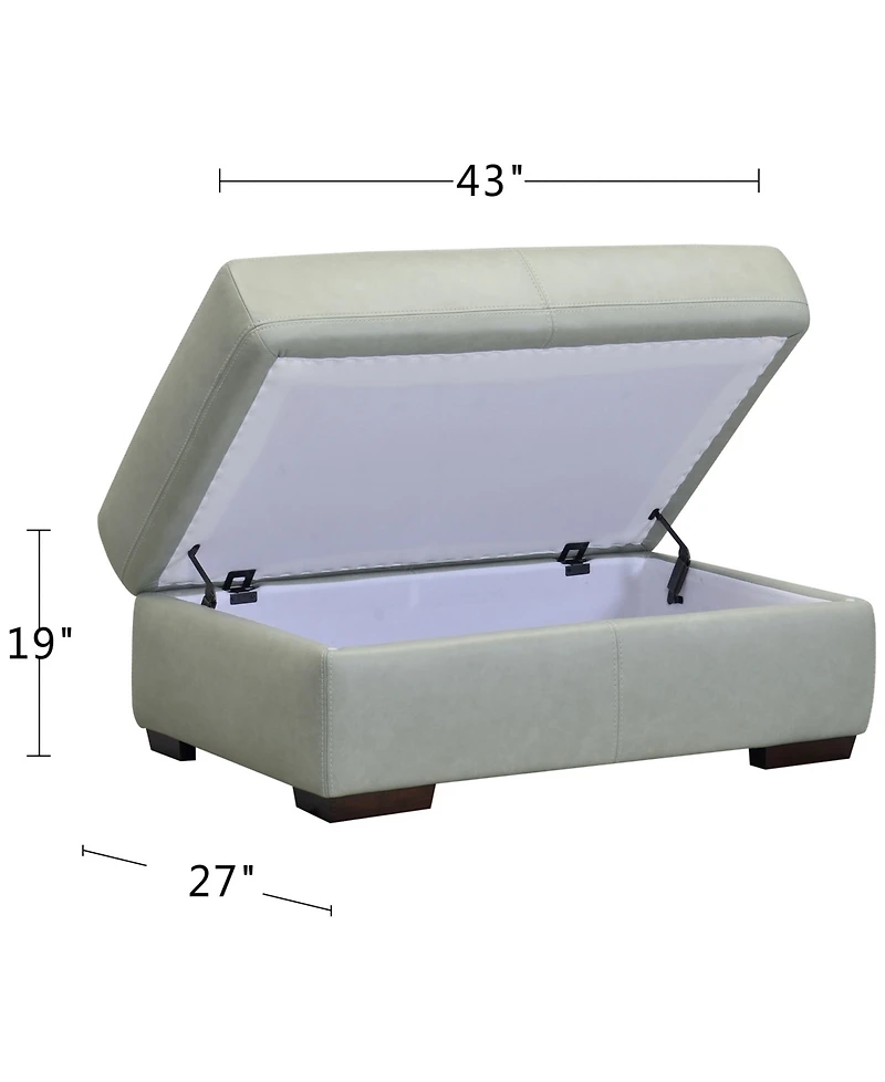 Closeout! Ashlinn 43" Pastel Leather Storage Ottoman, Created for Macy's