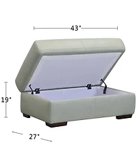 Closeout! Ashlinn 43" Pastel Leather Storage Ottoman, Created for Macy's