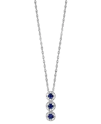 Lali Jewels Sapphire (1/6 ct. t.w.) & Diamond (1/10 18" Pendant Necklace 14k Rose Gold (Also Available Yellow or White Gold)