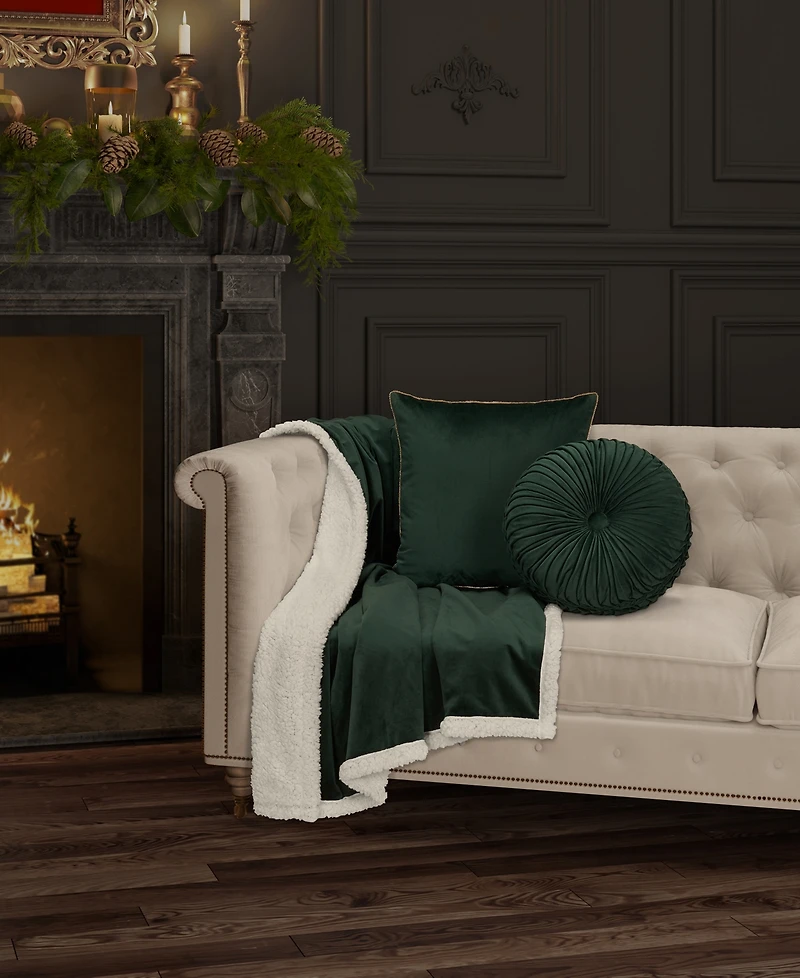 J Queen New York Noelle Tufted Decorative Pillow, 15" Round