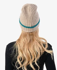 Marcus Adler Women's Stripe Cuff Ribbed Knit Beanie