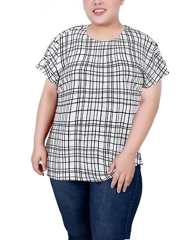 Ny Collection Plus Size Short Extended Sleeve Top