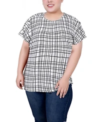 Ny Collection Plus Size Short Extended Sleeve Top