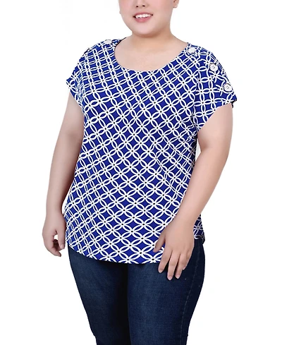 Ny Collection Plus Short Extended Sleeve Top