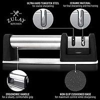 Zulay Kitchen Knife Sharpener & Cut-Resistant Glove (2-Stage Knife Sharpening)