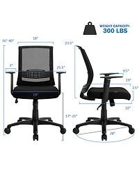 Mesh Office Chair Mid Back Task Chair Height Adjustable
