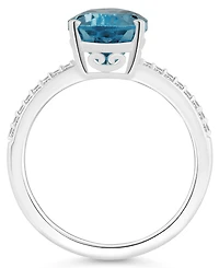 Macy's Women's London Blue Topaz (3-2/3 ct.t.w.) and Diamond (1/10 Ring Sterling Silver