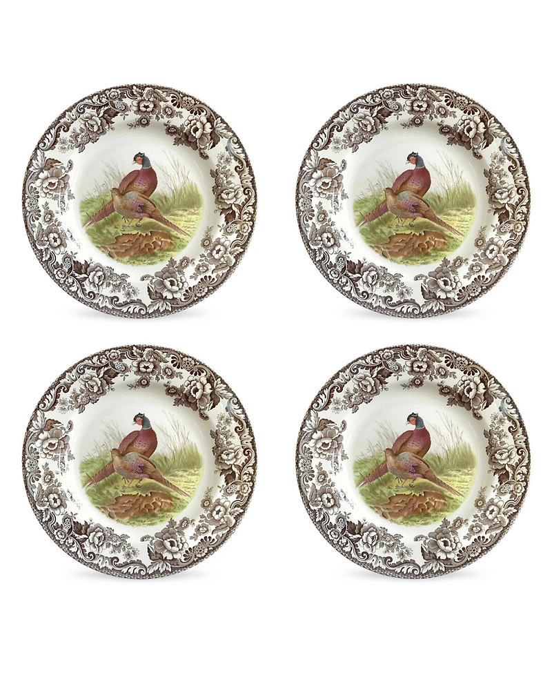 Spode Woodland Pheasant Dinner Plates, Set of 4