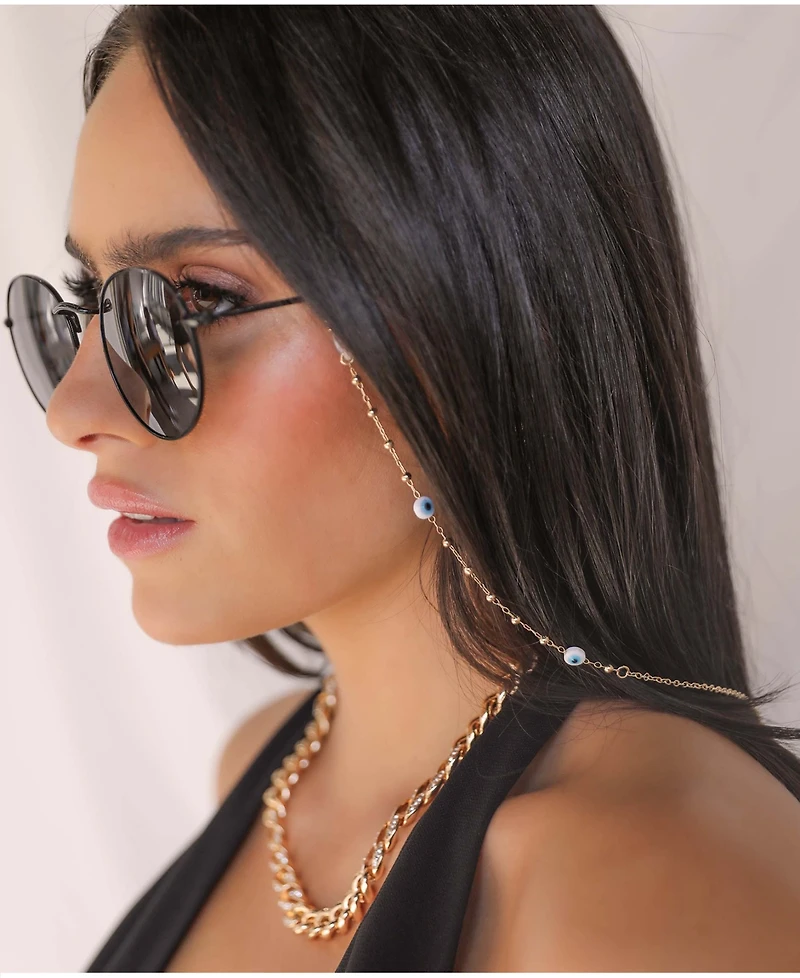 Ettika Women's 18k Gold Plated Evil Eye Beaded Glasses Chain