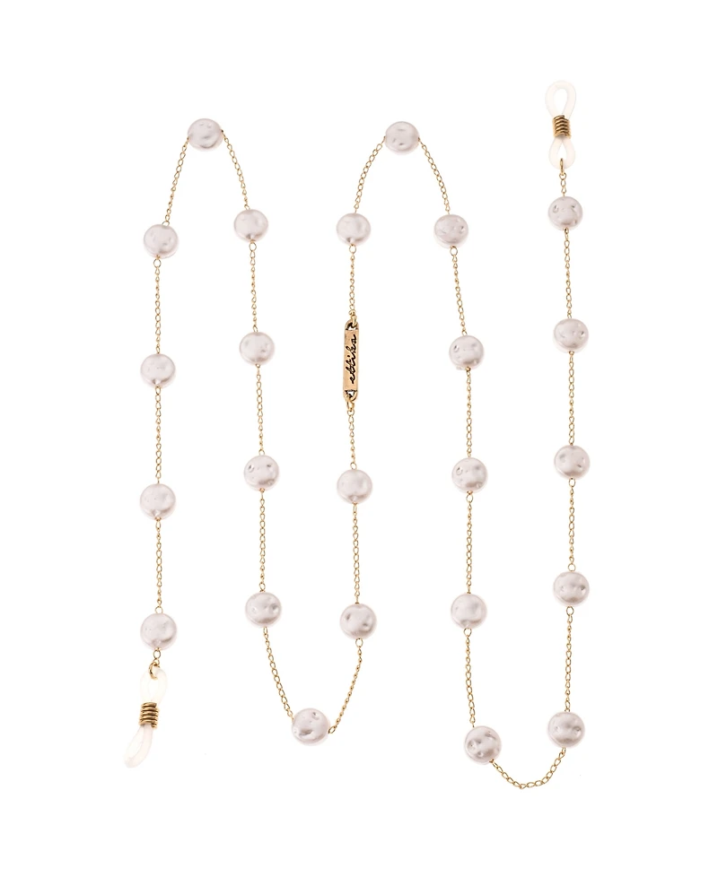 Ettika Women's 18k Gold Plated Mermaid Coin Imitation Pearls Glasses Chain