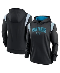 Women's Nike Black Carolina Panthers Sideline Stack Performance Pullover Hoodie