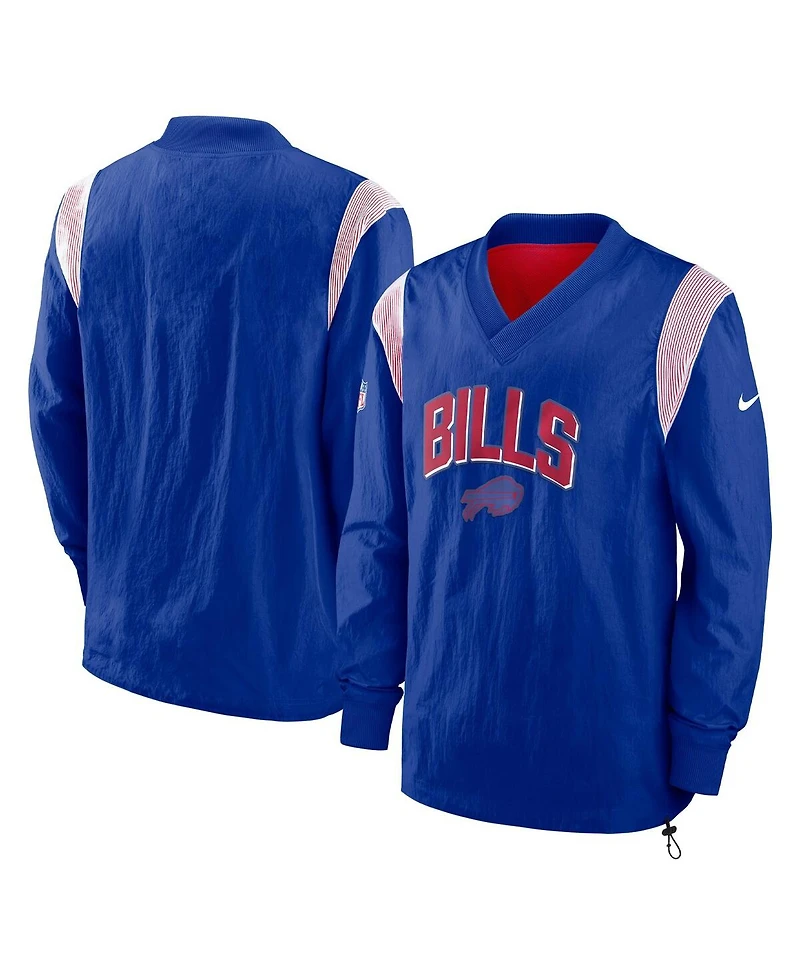 Men's Nike Royal Buffalo Bills Sideline Athletic Stack V-Neck Pullover Windshirt Jacket