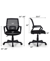 Costway Mid-Back Mesh Chair Height Adjustable Executive Chair