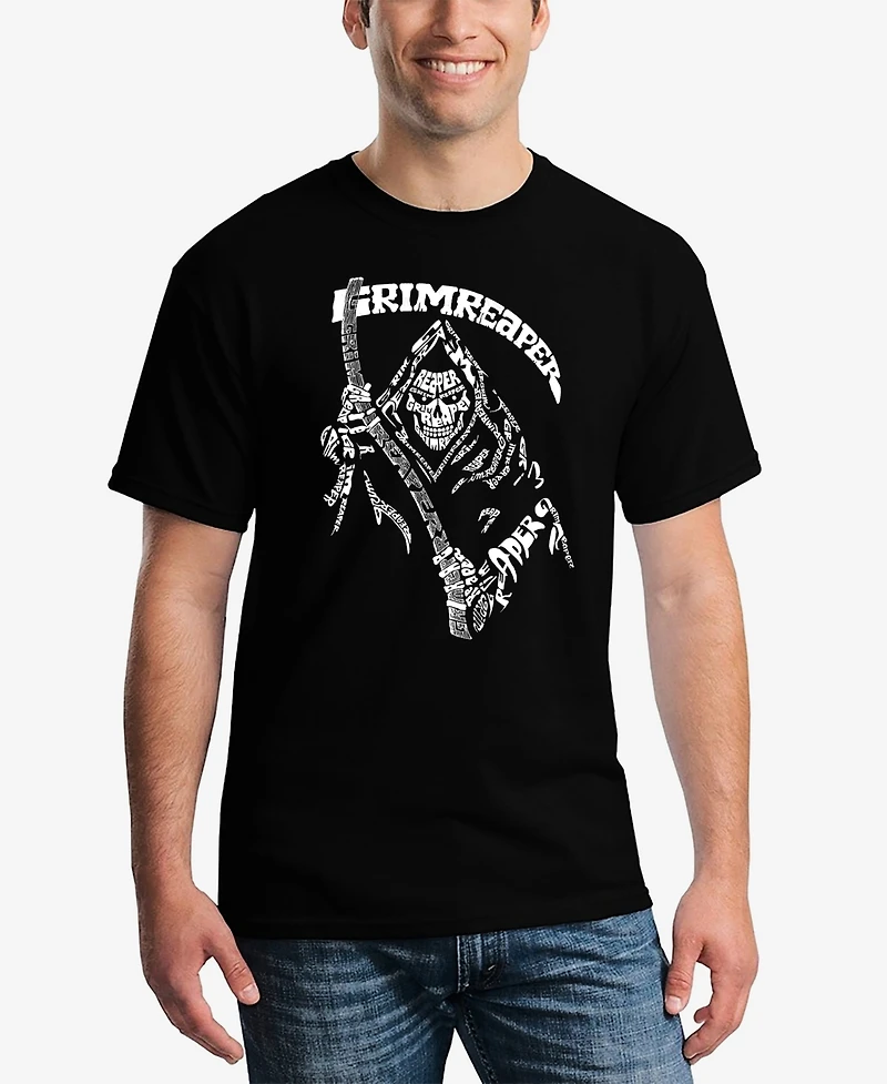 La Pop Art Men's Grim Reaper Word Short Sleeve T-shirt