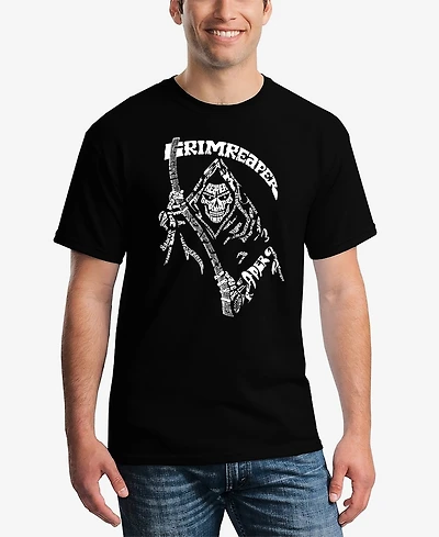 La Pop Art Men's Grim Reaper Word Short Sleeve T-shirt