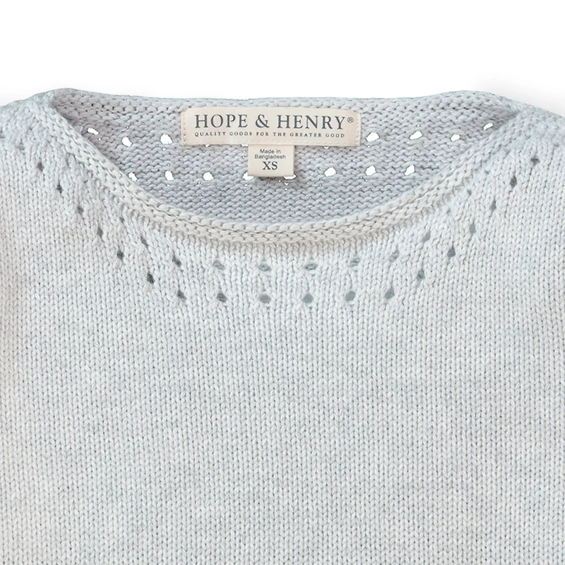 Hope & Henry Baby Girls Pointelle Detail Sweater