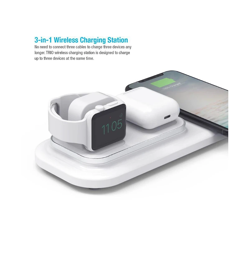 Trio 3-in-1 Qi Wireless Charger
