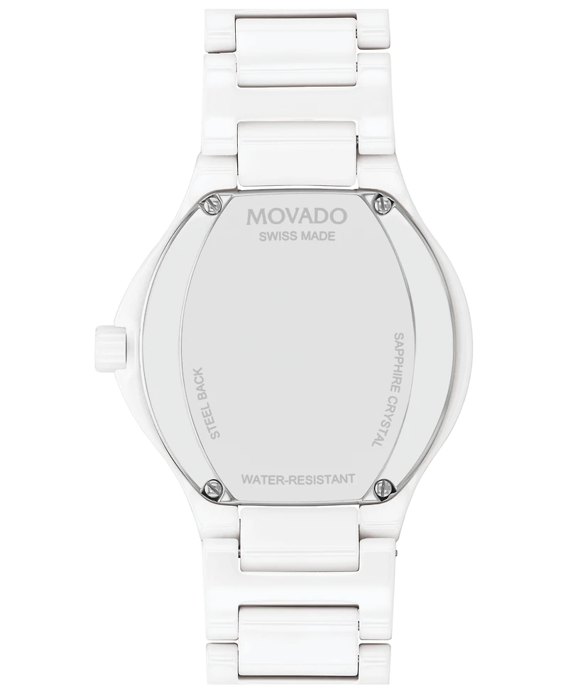 Movado Women's Se Swiss Quartz Ceramic Yellow Pvd Bracelet Watch 33mm