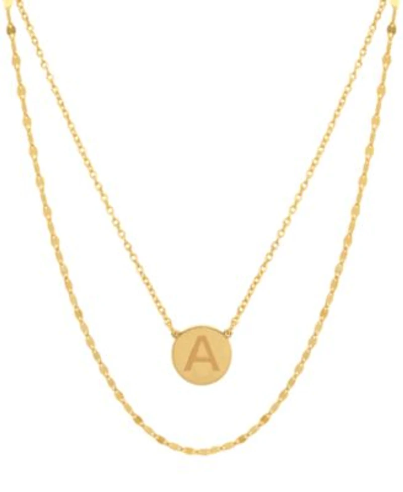 Initial Disc Layered Pendant Necklaces Created For Macys