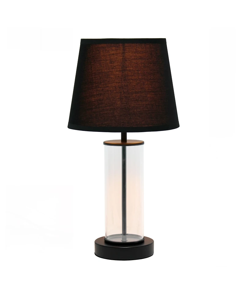 Simple Designs Encased Metal and Clear Glass Table Lamp