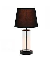 Simple Designs Encased Metal and Clear Glass Table Lamp