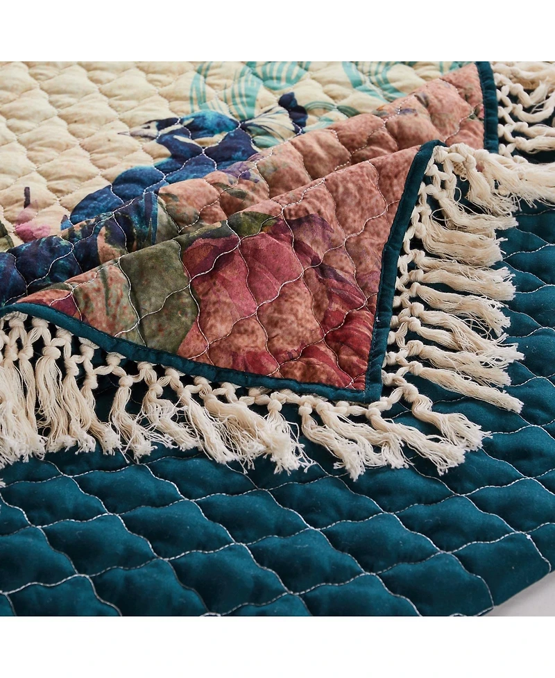 Greenland Home Fashions Eden Peacock 3-Pc. Quilt Set, King/California King