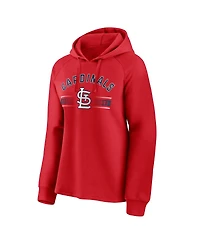 Women's Fanatics Red St. Louis Cardinals Perfect Play Raglan Pullover Hoodie