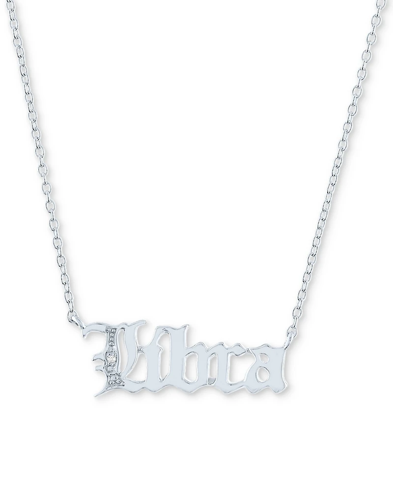 Diamond Accent Zodiac Name 18" Pendant Necklace in Sterling Silver or 14k Gold-Plated Sterling Silver