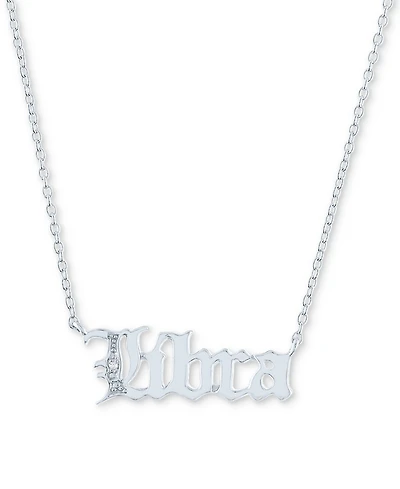 Diamond Accent Zodiac Name 18" Pendant Necklace in Sterling Silver or 14k Gold-Plated Sterling Silver