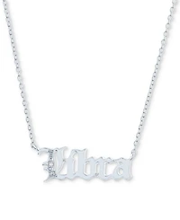 Diamond Accent Zodiac Name 18" Pendant Necklace in Sterling Silver or 14k Gold-Plated Sterling Silver