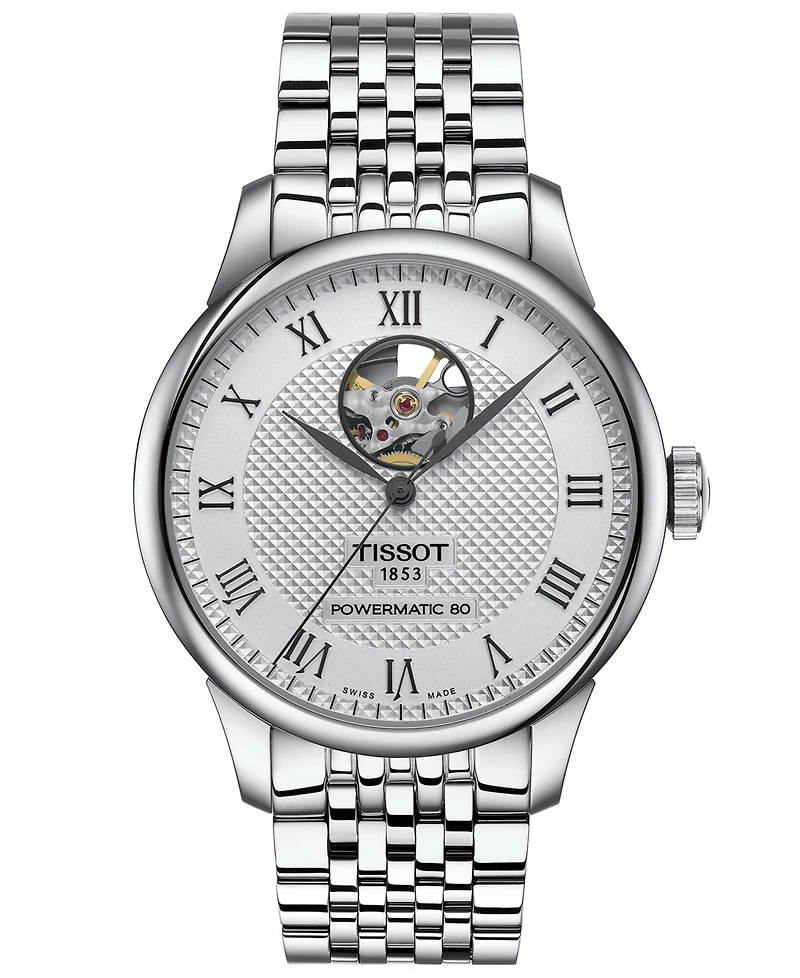 Tissot Men's Swiss Automatic Le Locle Powermatic 80 Open Heart Stainless Steel Bracelet Watch 39mm