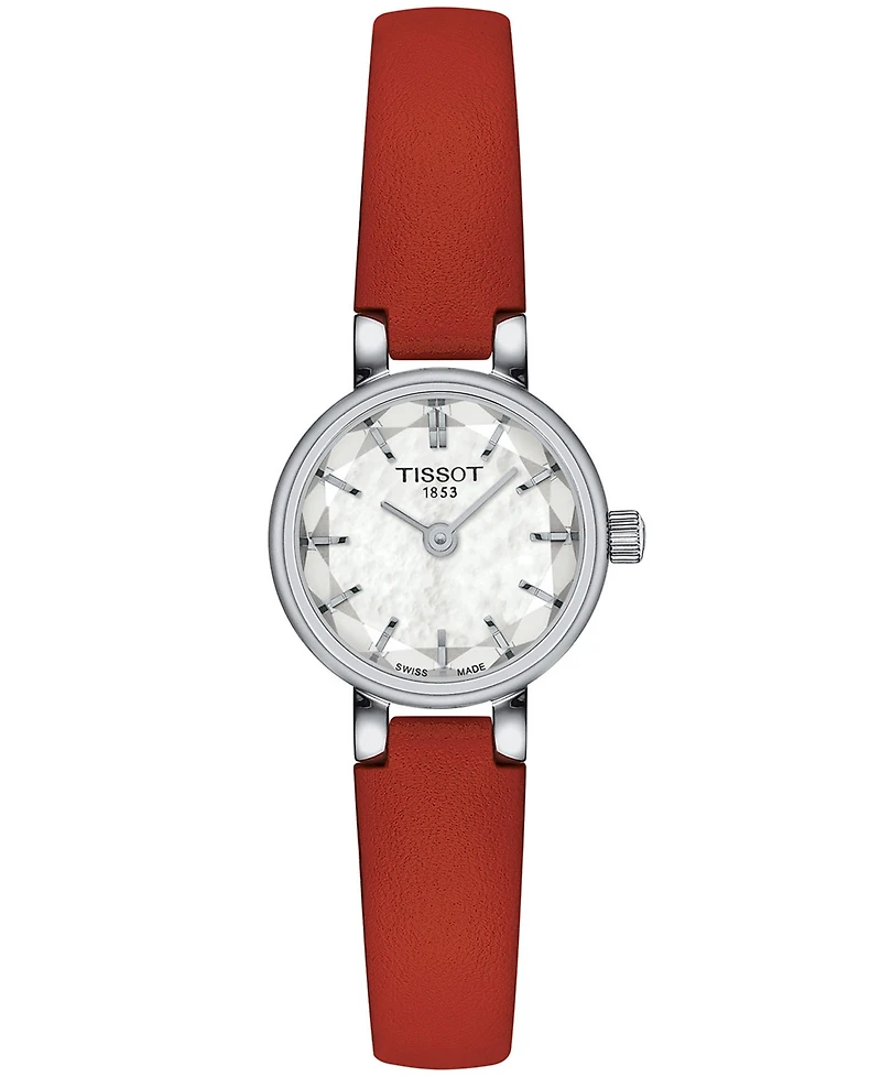 Tissot Women's Swiss Lovely Red Leather Strap Watch 20mm