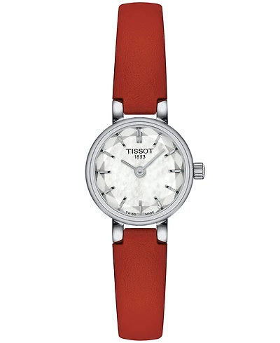 Tissot Women's Swiss Lovely Red Leather Strap Watch 20mm