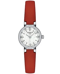 Tissot Women's Swiss Lovely Red Leather Strap Watch 20mm