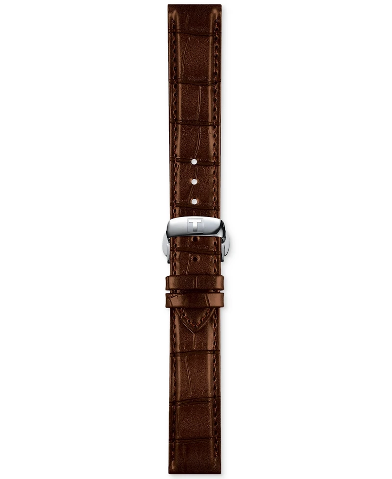 Tissot Men's Swiss Automatic Le Locle Powermatic 80 Open Heart Brown Leather Strap Watch 39mm