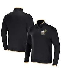 Men's Nfl x Darius Rucker Collection by Fanatics Black New Orleans Saints Logo Quarter-Zip Top