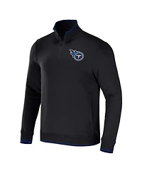 Men's Nfl x Darius Rucker Collection by Fanatics Black Tennessee Titans Logo Quarter-Zip Top