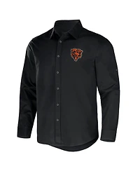 Men's Nfl x Darius Rucker Collection by Fanatics Black Chicago Bears Convertible Twill Long Sleeve Button-Up Shirt