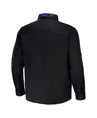 Men's Nfl x Darius Rucker Collection by Fanatics Black Los Angeles Chargers Convertible Twill Long Sleeve Button-Up Shirt